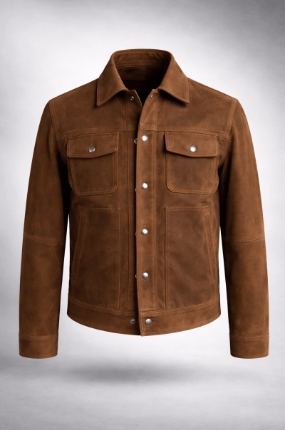 brown leather shirt
