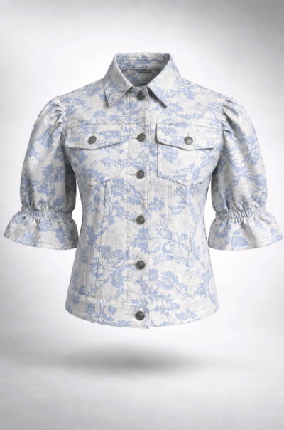 blue printed ladies shirt